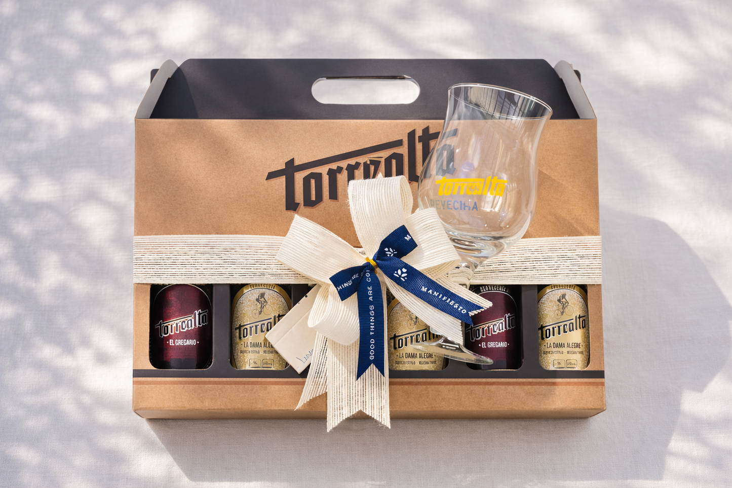 Six Pack o Threepack de Cervezas Torrealta con Vaso de cerveza