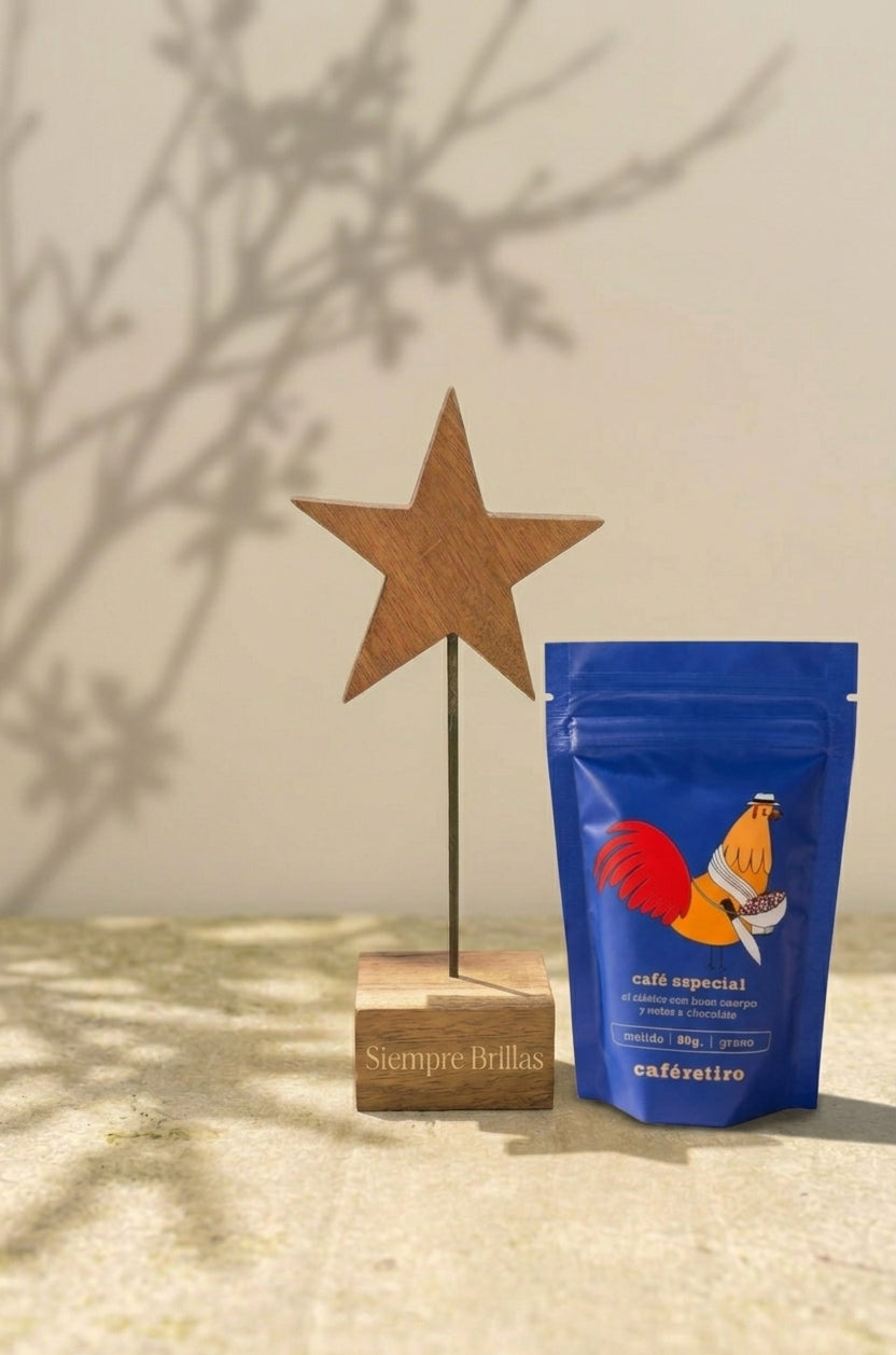 Siempre Brillas - Estrella de madera