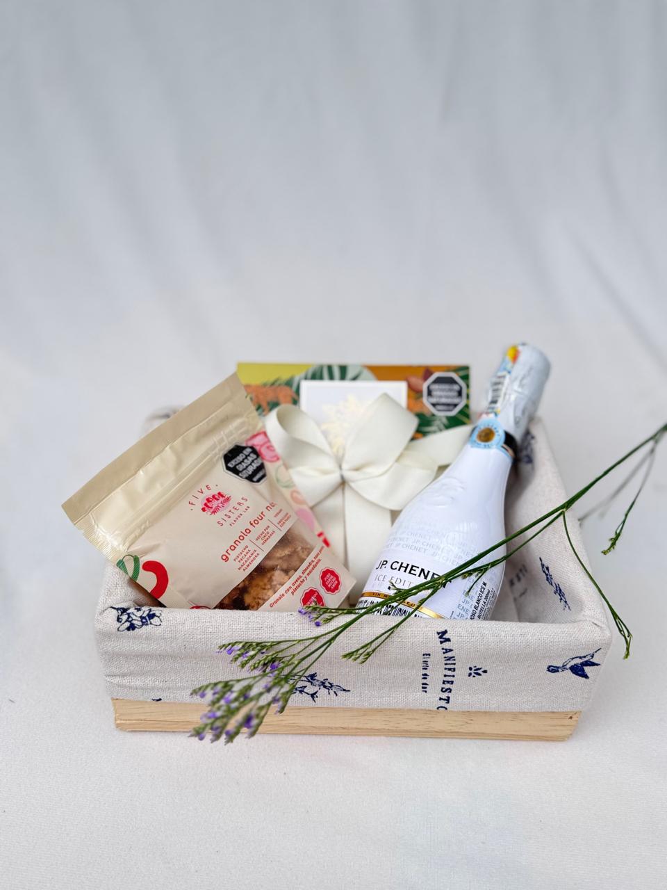 Buenos Deseos-Set de Vino, Chocolate y Mini Granola