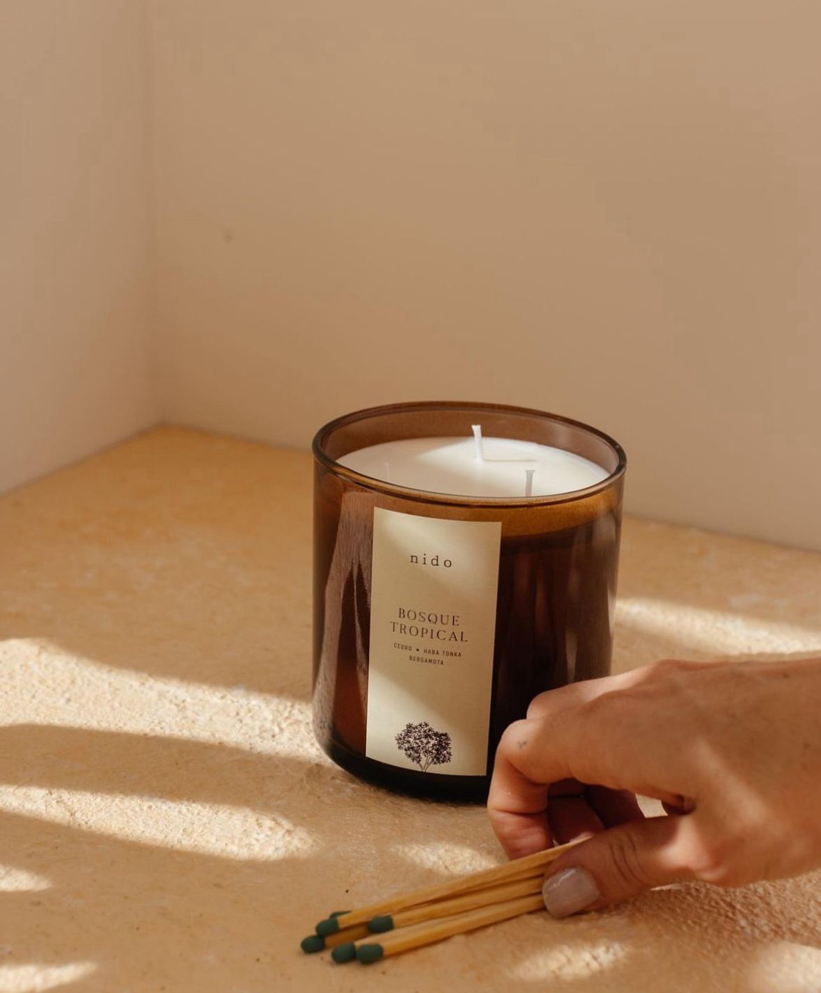 Vela de vidrio ambar