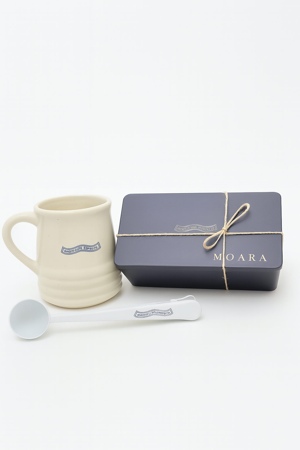 Kit de café en lata, pocillo artesanal y cuchara : Regalo Corporativo personalizado