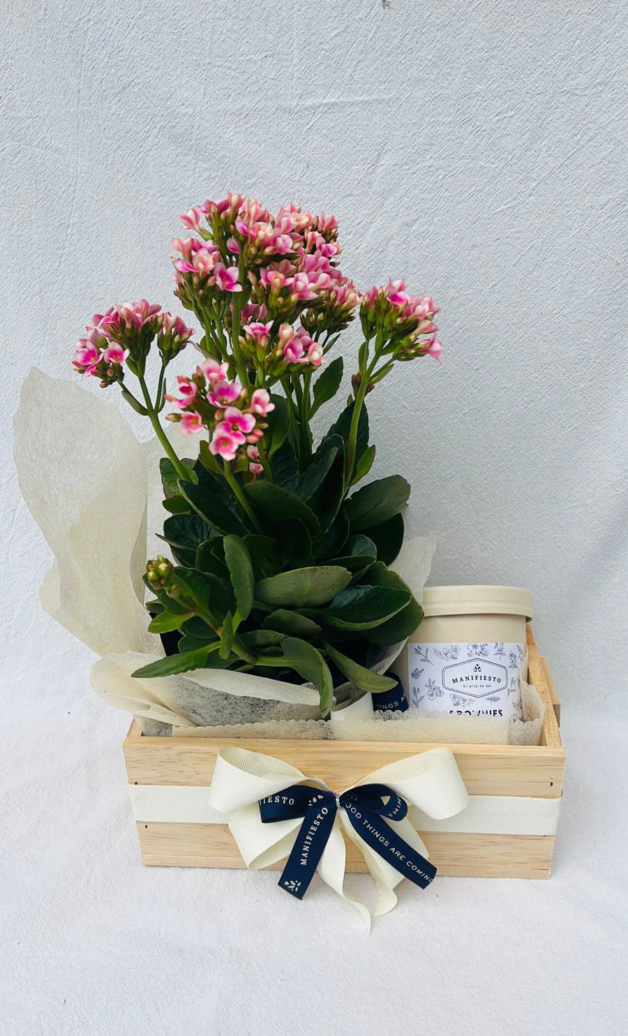 anceheta con mini brownies y florecitas