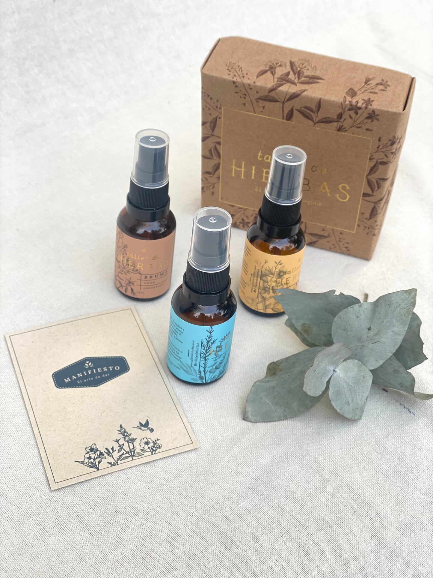 set de 3 mini brumas de aceites esenciales