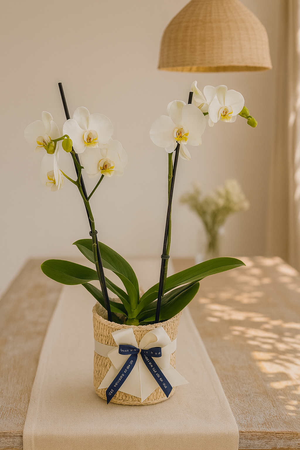 Orquídea Doble Vara con matera de fique Bogotá | Regalo