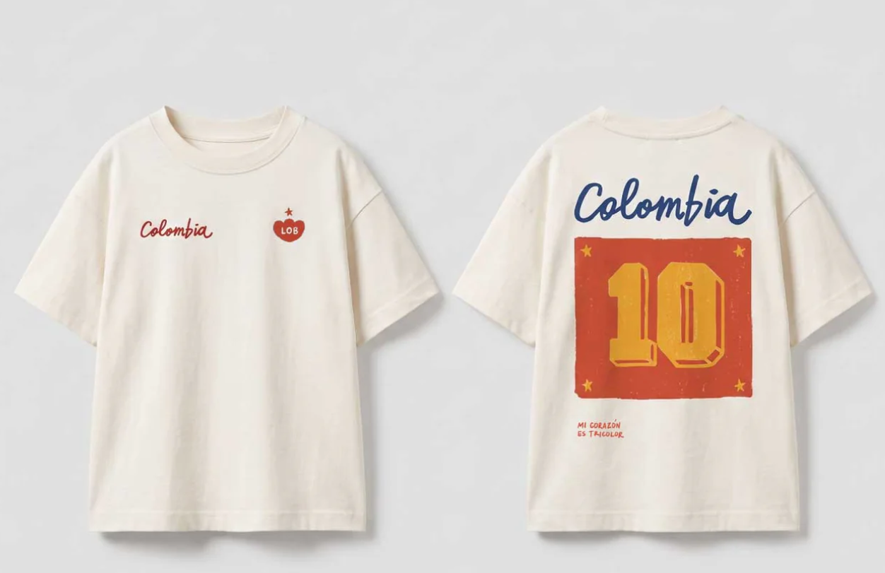 Mi corazón es tricolor- camiseta Colombia Papá e hijos