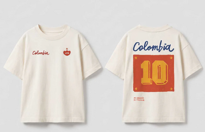 Mi corazón es tricolor- camiseta Colombia Papá e hijos