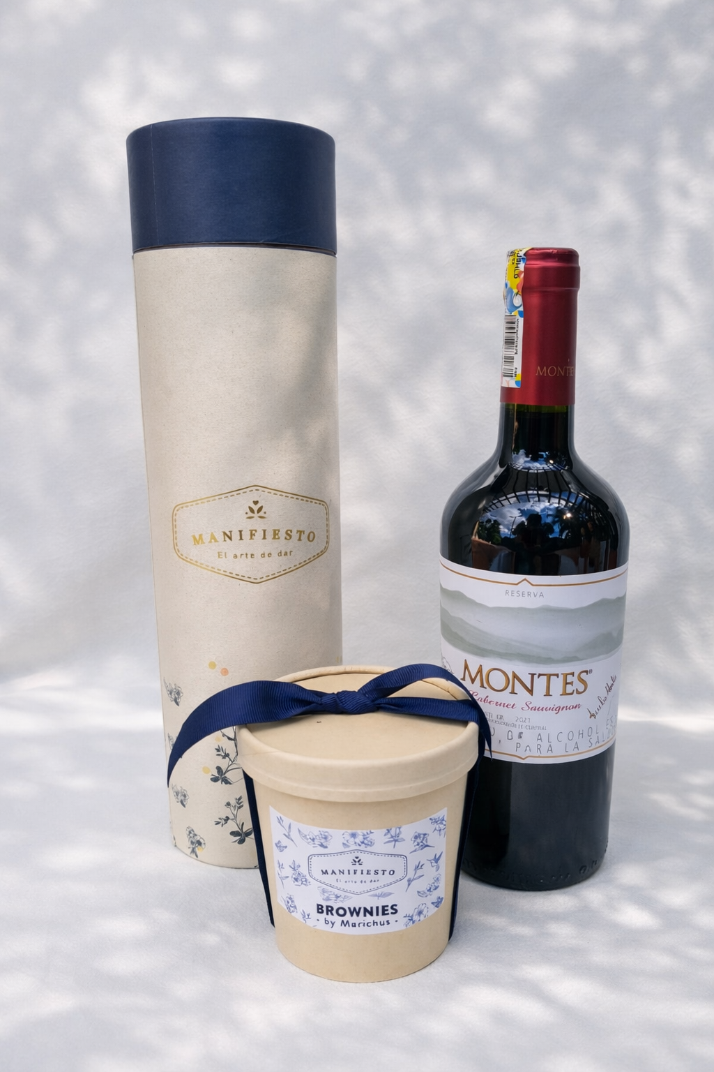 Vino y brownies| Con empaque tubular