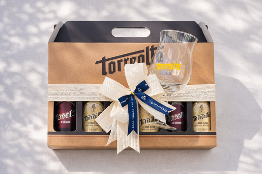 Six Pack o Threepack de Cervezas Torrealta con Vaso de cerveza