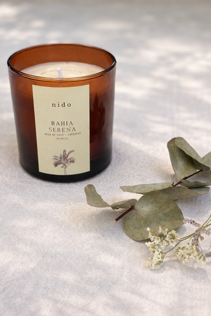 Vela de vidrio ambar