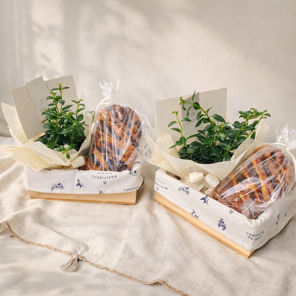Pan de trenza con planta