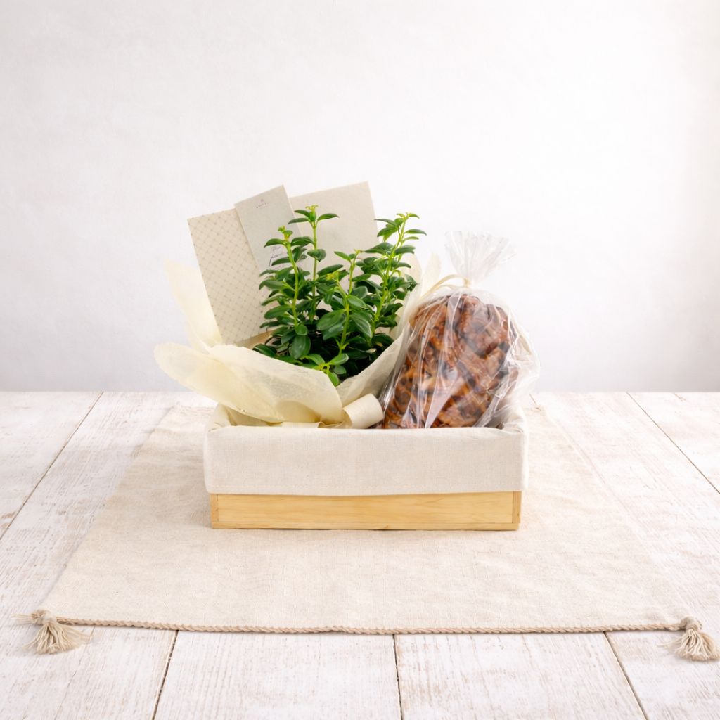Pan de trenza con planta