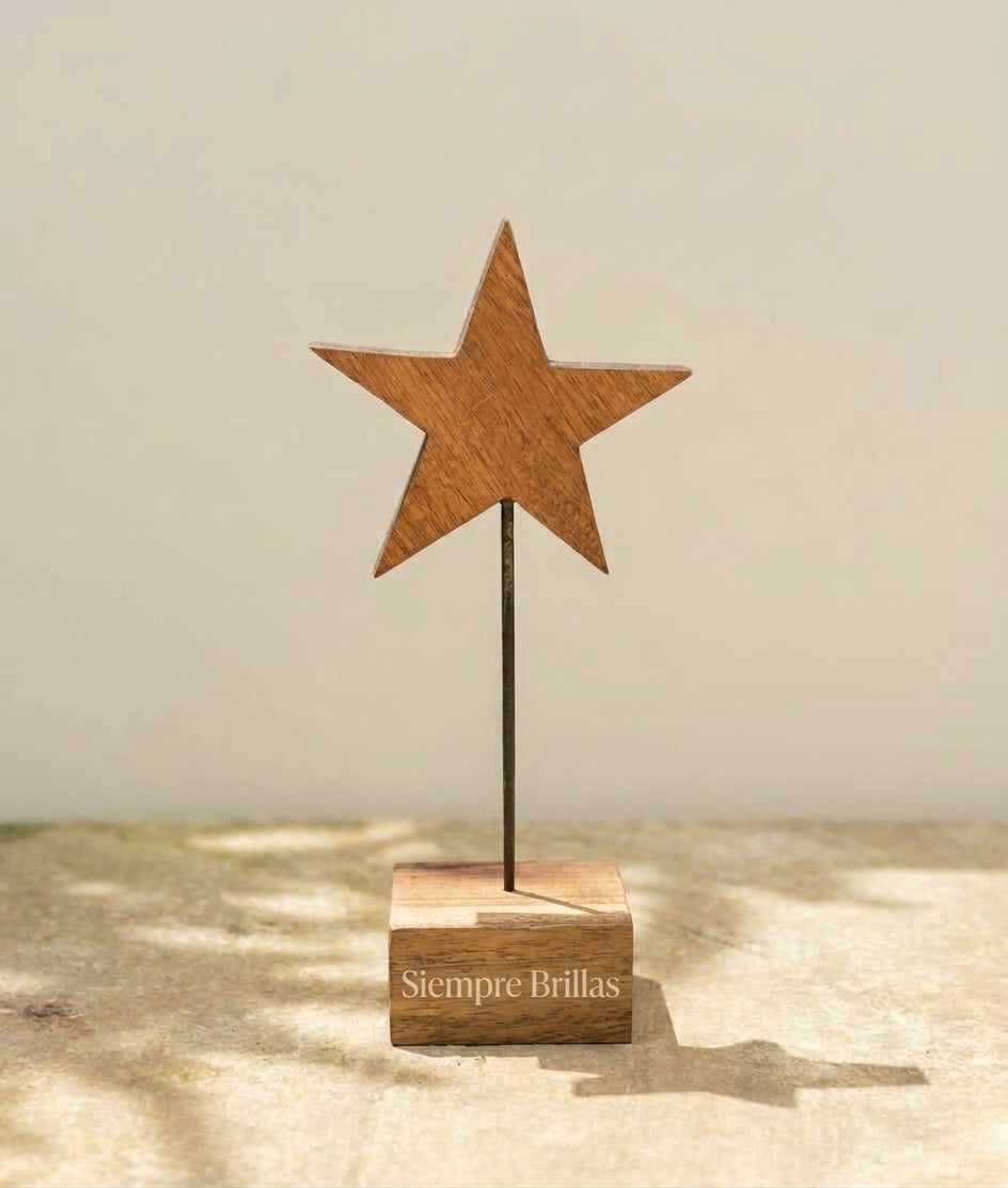 Siempre Brillas - Estrella de madera