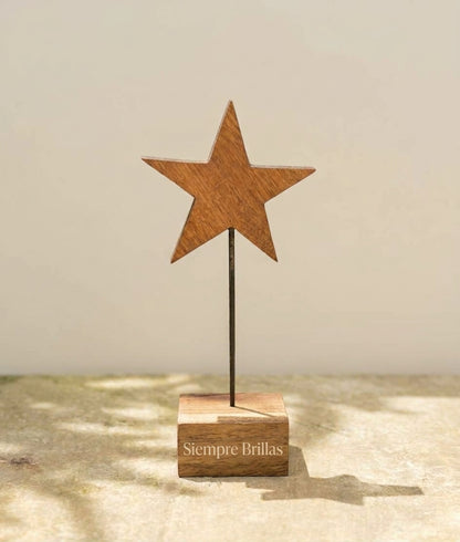 Siempre Brillas - Estrella de madera