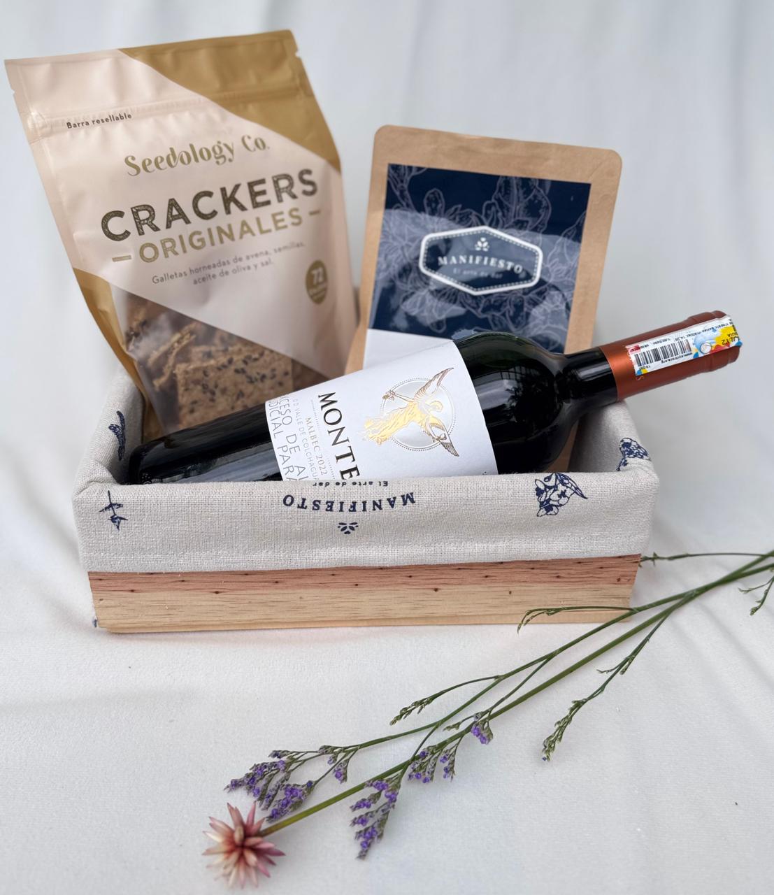 Gracias 4- Ancheta con vino,  crackers y café