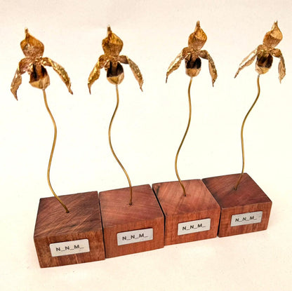 Orquídea en bronce con placa personalizada