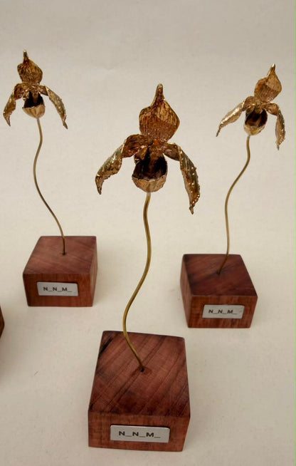 Orquídea en bronce con placa personalizada