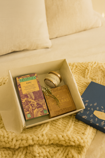 Get well soon |cajita con tes, vela y mini brumas